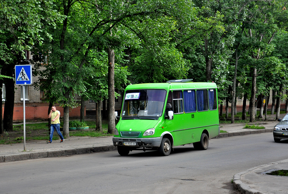 БАЗ-22154 гос.# AX8543AX 280-го маршрута на проспекте Орджоникидзе в районе улицы Соколова