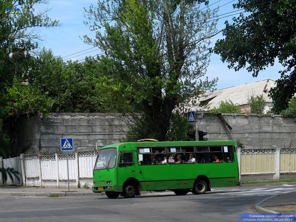 Богдан-А091 гос.# АХ1435АА 75-го маршрута на Григоровском шоссе перед поворотом на улицу Дудинской