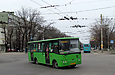 Богдан-А20110 гос.# АХ1052АА 268-го маршрута поворачивает с улицы Гвардейцев-Широнинцев на улицу Блюхера