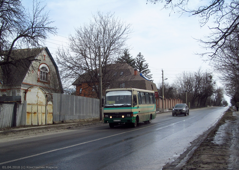 БАЗ-А079.23 гос.# AX7930BB 1665-го маршрута на улице Киевской в поселке Научный