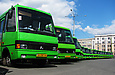 Автобусы БАЗ-А079.14 на площади Конституции во время презентации нового транспорта, приобретенного к Евро-2012