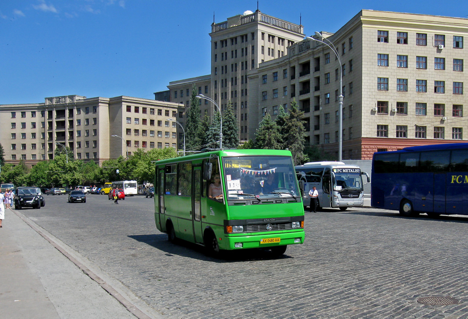 БАЗ-А079.14 гос.# АХ0480АА 119-го маршрута на площади Свободы