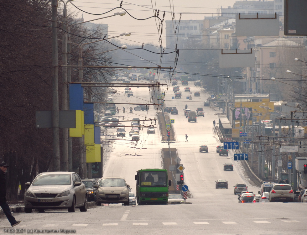 БАЗ-А079.14 гос.# АХ1085АА 119-го маршрута на проспекте Науки