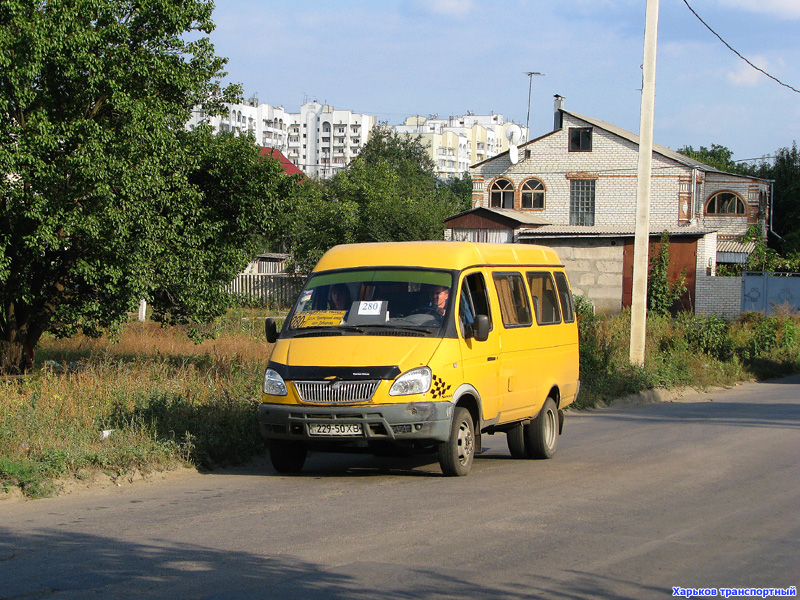 ГАЗ-32213 гос.# 229-50ХВ 280-го маршрута на улице Луи Пастера в районе улицы Пономаренковской