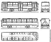 Габаритный чертеж автобуса Ikarus-260