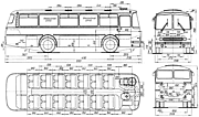 Габаритный чертеж автобуса ЛАЗ-697Н