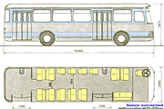 Габаритный чертеж автобуса ЛиАЗ-677