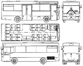 Габаритный чертеж автобуса Mercedes-Benz O402