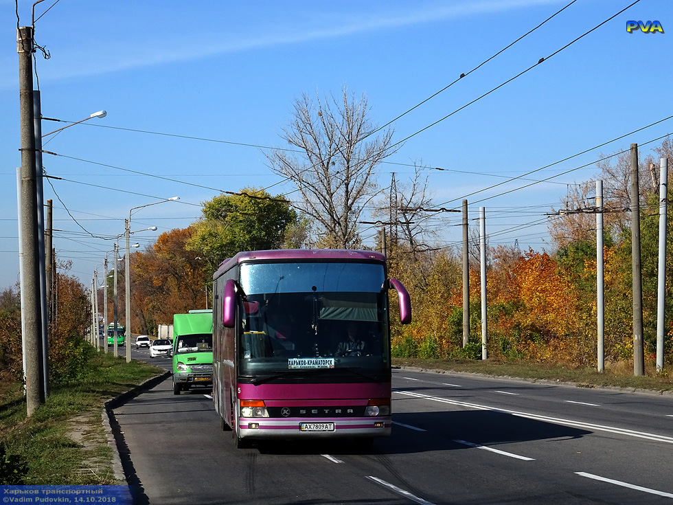 Setra S315GT-HD гос.# АХ7809АТ маршрута Харьков — Краматорск на Московском проспекте возле улицы Плиточной
