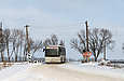 Volvo 8700LE гос.# AX4764НХ маршрута "Чугуев - Чкаловское" на железноодорожном переезде возле пгт. Чкаловское