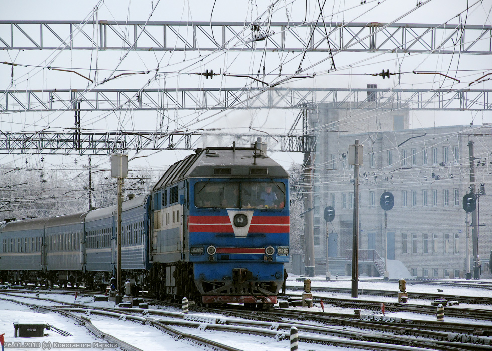 ТЭП70-0166 на станции Люботин
