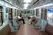 Пассажирский салон модернизированного вагона метро типа Еж3 #5714