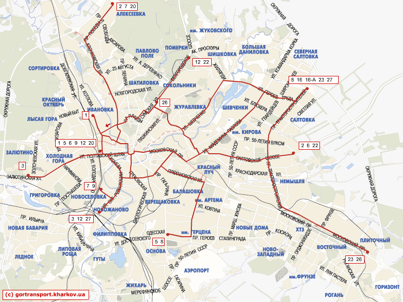Карта Трамвайных Маршрутов Киева. Карта - Схема