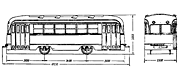 Габаритный чертеж трамвайного вагона КТП-1
