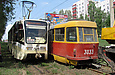 КТМ-19КТ #3106 и Tatra-T3SU #3033 20-го маршрута на улице Клочковской возле перекрестка с улицей Отакара Яроша