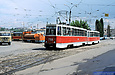 КТМ-5М3 #759-754 24-го маршрута на улице Пискуновской пересекает одноименный переулок