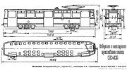 Габаритный чертеж трамвайного вагона КТМ-5М3