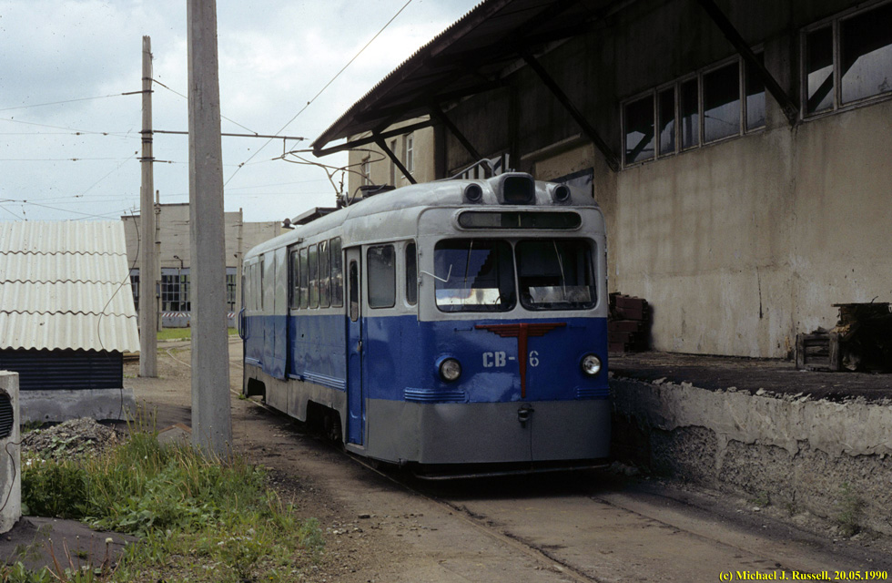 Сварочный вагон СВ-6 на территории Салтовского трамвайного депо