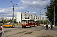 Tatra-T3SU #1501-1502 22-го маршрута на Салтовском шоссе пересекает проспект Тракторостроителей