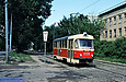 Tatra-T3SU #1508 22-го маршрута на улице Сумской в районе кинотеатра "Парк"