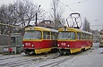 Tatra-T3SU #1518 и #1824 в Коминтерновском трамвайном депо