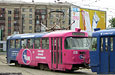 Tatra-T3SU #1734-1735 6-го маршрута поворачивает с Пролетарской площади на улицу Полтавский шлях
