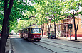 Tatra-T3SU #1795-1796 5-го маршрута на улице Пушкинской между площадью Поэзии и улицей Скрыпника