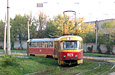 Tatra-T3SU #1829-1830 6-го маршрута поворачивает с Салтовского шоссе в Салтовский переулок