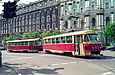 Tatra-T3SU #1833-1834 6-го маршрута на площади Конституции поворачивает на Московский проспект
