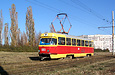Tatra-T3SU #1881 8-го маршрута на Салтовском шоссе между остановками "Проспект Тракторостроителей" и "Улица Калининградская"