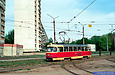 Tatra-T3SU #1882 8-го маршрута поворачивает с Салтовского шоссе на проспект Тракторостроителей