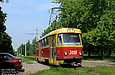 Tatra-T3SU #3001 27-го маршрута на улице Героев Труда перед остановкой "531-й микрорайон"