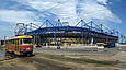 Tatra-T3SU #3001 27-го маршрута на улице Плехановской возле реконструируемого стадиона "Металлист"