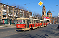 Tatra-T3SU #3003-3004 3-го маршрута на улице Полтавский Шлях в районе улицы Клапцова