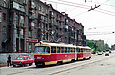 Tatra-T3SU #3007-3008 3-го маршрута на улице Университетской возле улицы Кооперативной
