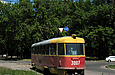 Tatra-T3SU #3007 27-го маршрута поворачивает с улицы Морозова на Московский проспект