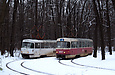 Tatra-T3SU #301 и #3007 12-го маршрута на конечной станции "Лесопарк"