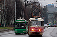 ЗИУ-682Г-016-02 #3314 40-го маршрута и Tatra-T3SU #3008 12-го маршрута на проспекте Правды возле перекрестка с улицей Галана