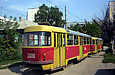 Tatra-T3SU #3009-3010 3-го маршрута на улице Сухаревской разворачивается на конечной "Новоселовка"