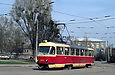 Tatra-T3SU #3010 20-го маршрута на перекрестке Лосевского переулка и улицы Большой Панасовской
