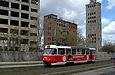 Tatra-T3SUCS #3014 20-го маршрута на улице Котляра между улицей Большой Панасовской и улицей Чеботарской