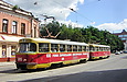 Tatra-T3SU #3015-3016 3-го маршрута на улице Полтавский Шлях