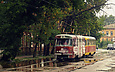 Tatra-T3SU #3015-3016 3-го маршрута в Рыбасовском переулке