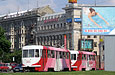 Tatra-T3SU #3019-3020 3-го маршрута на площади Розы Люксембург