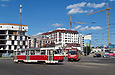 Tatra-T3SUCS #3020 5-го маршрута и Tatra-T6B5 #4531 27-го маршрута на площади Защитников Украины