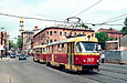 Tatra-T3SU #3021-3022 3-го маршрута на улице Университетской возле Рыбной площади