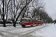 Tatra-T3SU #3023-3024 6-го маршрута на Салтовском шоссе за перекрестком с проспектом 50-летия СССР
