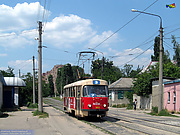 Tatra-T3SU #3023 7-го маршрута на улице Бажана возле улицы Москалевской