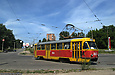 Tatra-T3SU #3033 20-го маршрута поворачивает с проспекта Победы на улицу Клочковскую