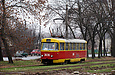 Tatra-T3SU #3036 6-го маршрута  на Салтовском шоссе перед перекрестком с проспектом 50-летия СССР